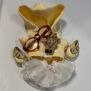 Yellow Hoodie Labubu Outfit with Accessories